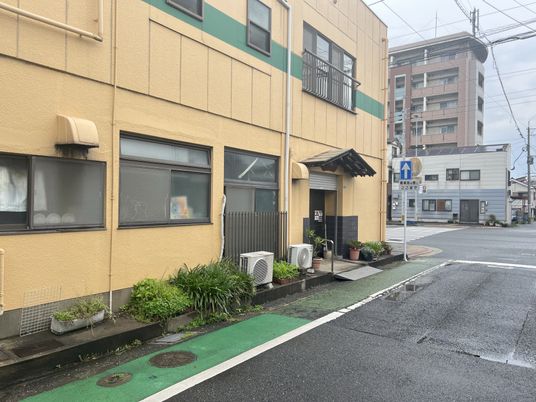 緑のアクセントのある外観