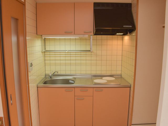 清潔な居室のキッチン キッチン 居室に備え付けられたキッチンは、使いやすく衛生的な設計です。日々の生活に便利な機能を整えた快適な空間が広がっています。