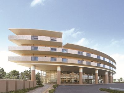 現代的な外観の建物エントランス