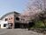 桜と建物の外観  