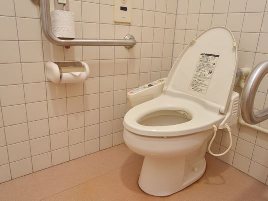 手すり付きの清潔なトイレ