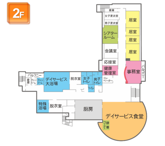 2階フロアの見取り図