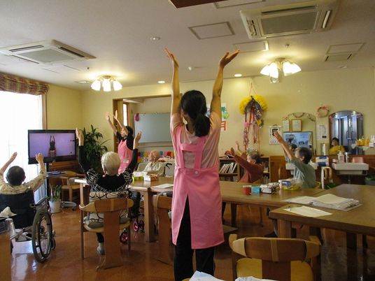 レクリエーションする食堂