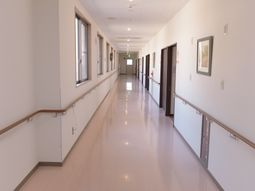 明るい廊下と掛け軸