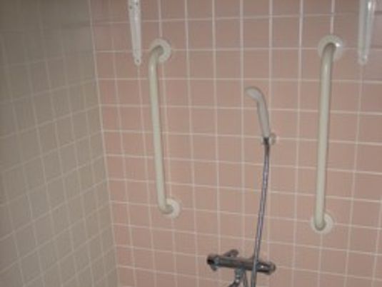 手すり付きの浴室