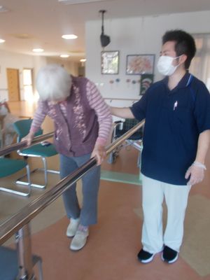 ケアの様子機能訓練室