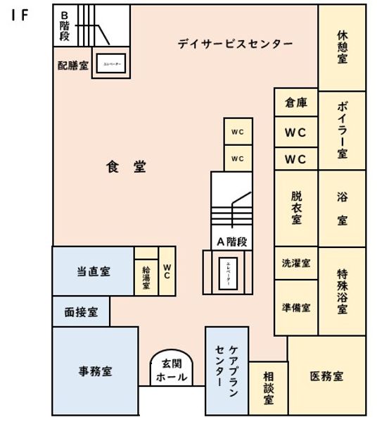 明るい食堂の平面図
