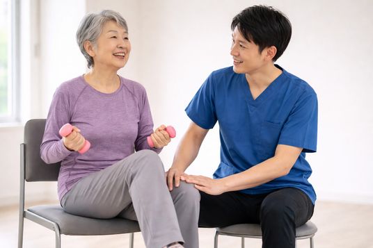 ストレッチをする様子