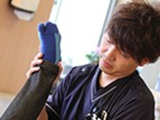 ストレッチ指導中の様子