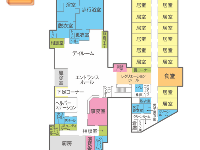 施設のフロアマップ 内観 施設内のレイアウトが一目でわかる見取り図です。効率的な動線を確認できます。