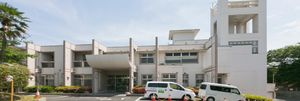 緑に囲まれた建物外観