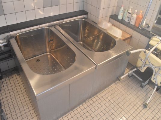 清潔なステンレス製洗面台