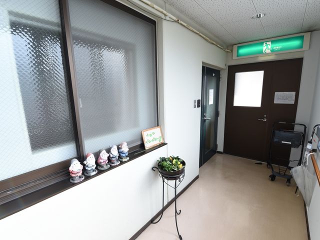 廊下に飾り付けられたぬいぐるみ 玄関 綺麗な廊下に色とりどりのぬいぐるみが飾られ、温かみのある雰囲気を演出しています。ご来訪の際は、ぜひこの心温まる光景をお楽しみください。