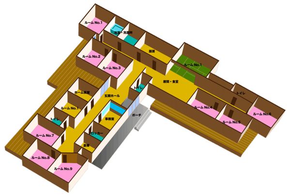 立体的な施設間取り図