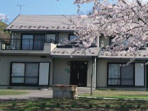 桜が咲く建物外観