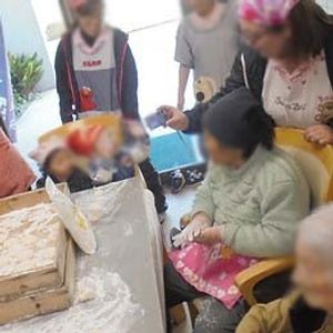 楽しむ様子の共有スペース