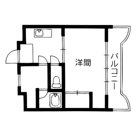 洋室とバルコニーの間取り