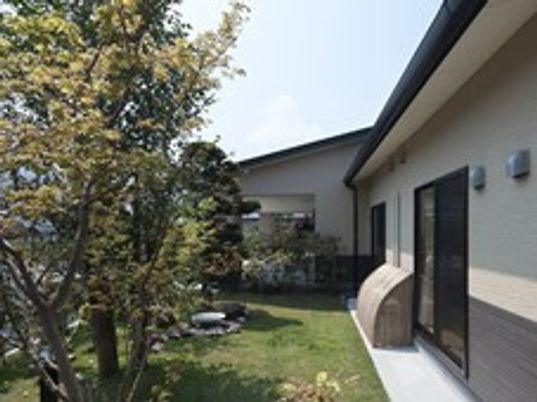 緑豊かな中庭の風景