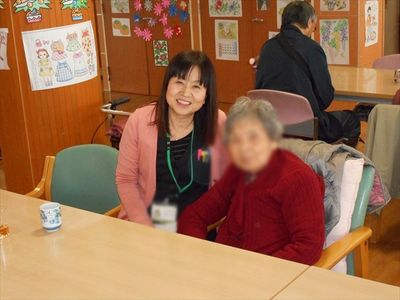 笑顔の交流が見られるスペース