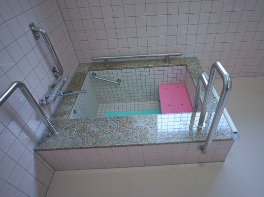 安全な浴室の手すり付き