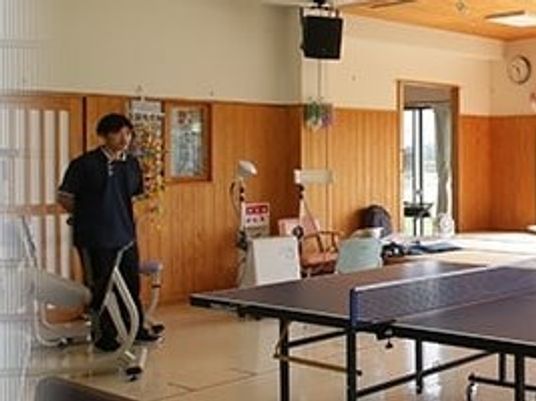 卓球台のある共用空間  