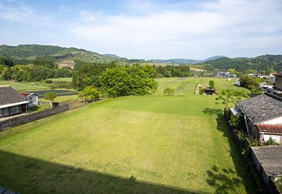 緑豊かな景色の中庭