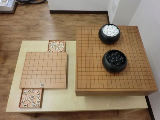 囲碁と将棋セットの机