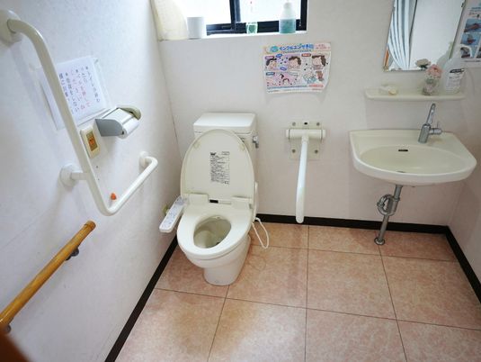 手すり付き清潔なトイレ