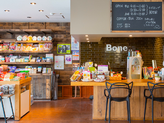 明るい売店の様子