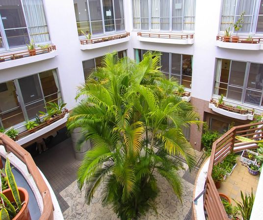 落ち着きを感じる中庭