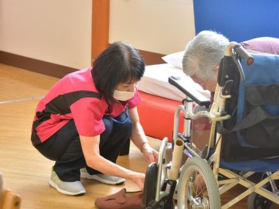 車椅子での対応の様子