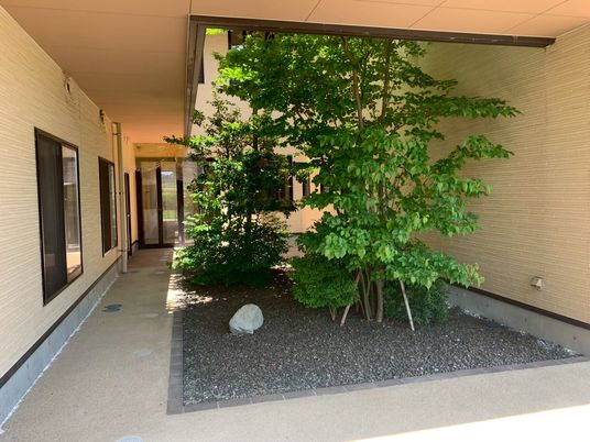 緑に囲まれた通路