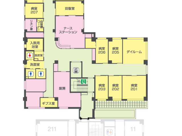 配慮された食堂 食堂 広々とした食堂は、自然光が差し込む明るい設計になっています。リラックスした時間を過ごせます。