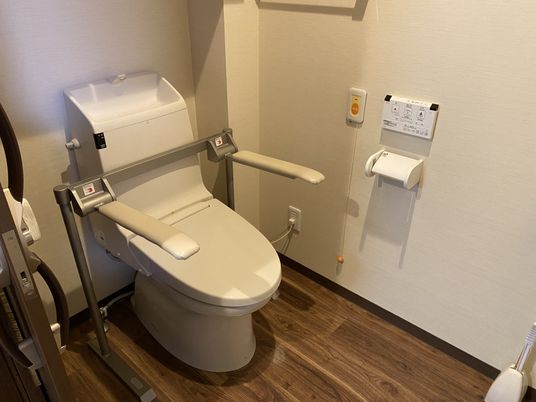 安全機能付きの清潔なトイレ