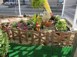 小さな庭の植物と装飾