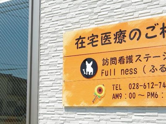 看板のある外観  