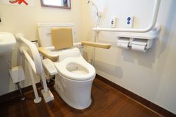 手すり付きの清潔なトイレ