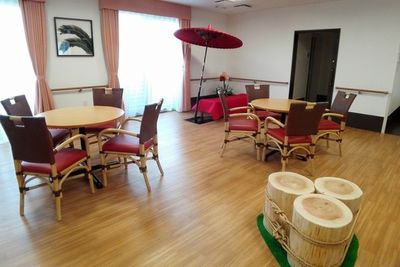 和風の装飾があるスペース