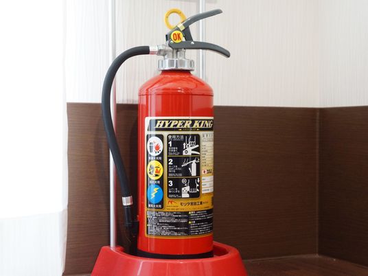 消火器が配置されている角部