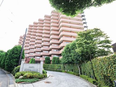 緑に囲まれたエントランス