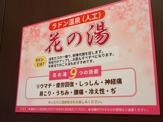 花柄背景のポスター掲示