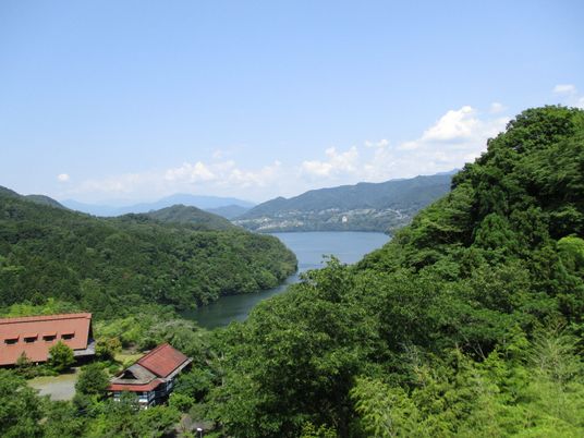 湖と山々の景色