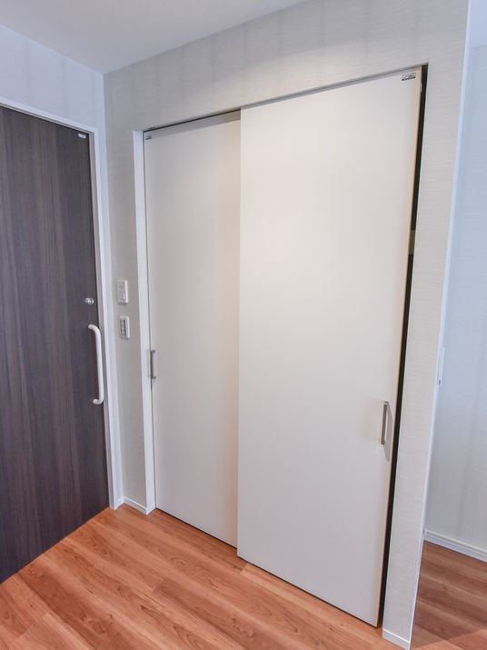 片引き戸のある洋室