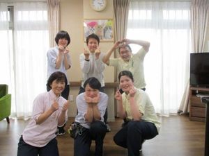 職員が集うリビング  