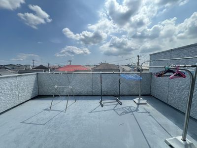屋上の洗濯物干し場