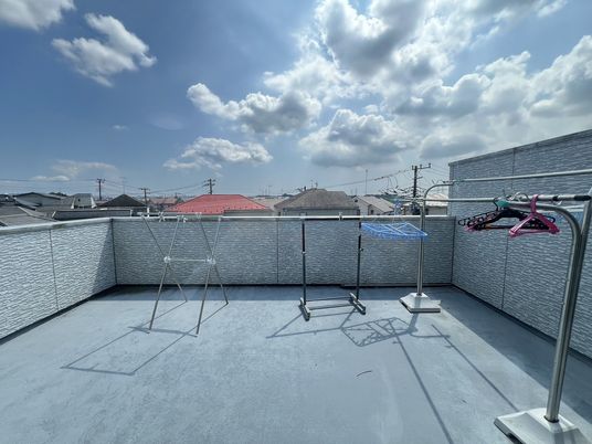 屋上の洗濯物干し場