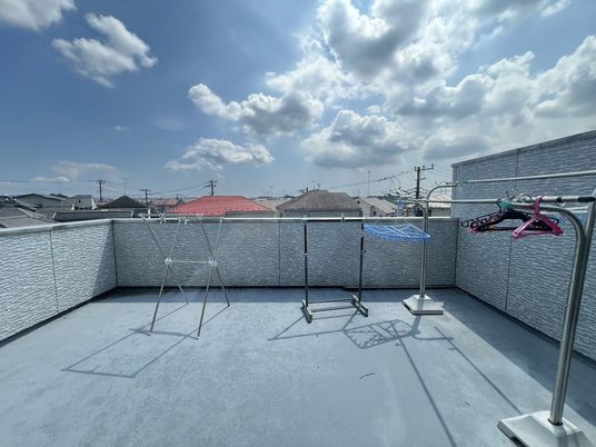 屋上の洗濯物干し場
