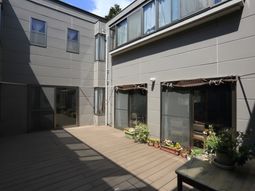 中庭の日差し映える空間