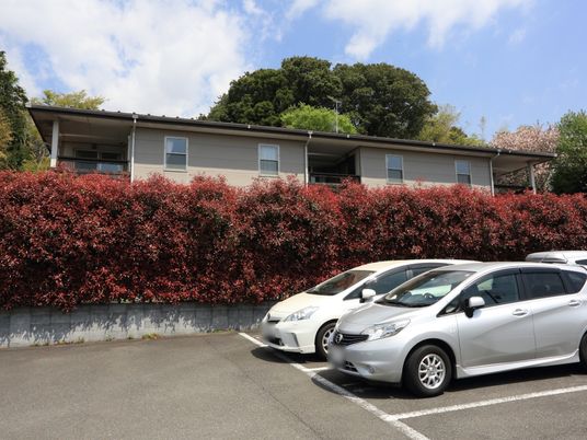 赤紅葉の前の建物外観