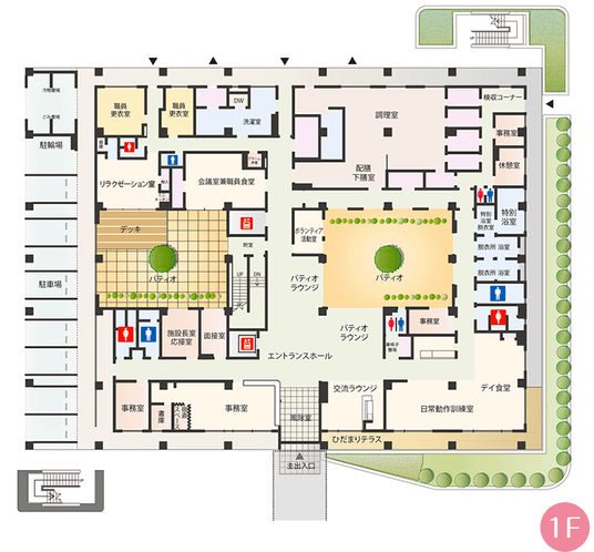 広い共有空間の図面